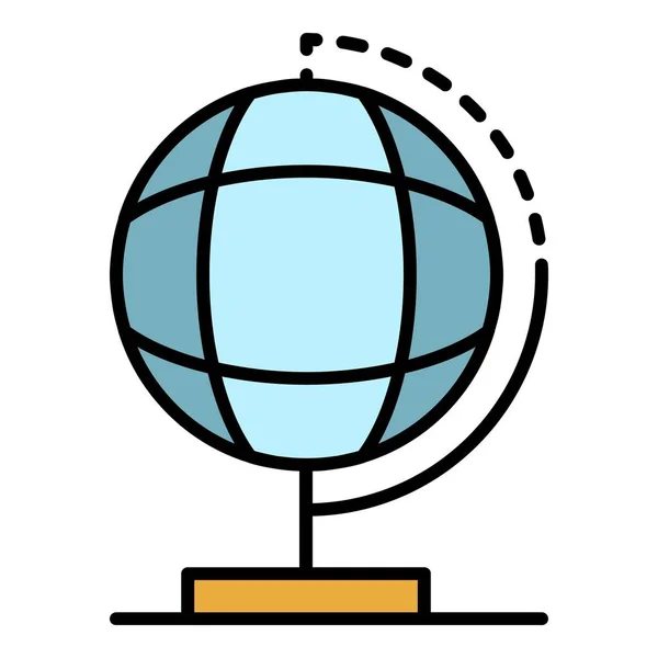 Schule Erde Globus Symbol Farbe Umrissvektor — Stockvektor