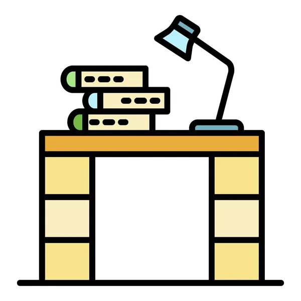 Huiswerk tafel pictogram kleur overzicht vector — Stockvector