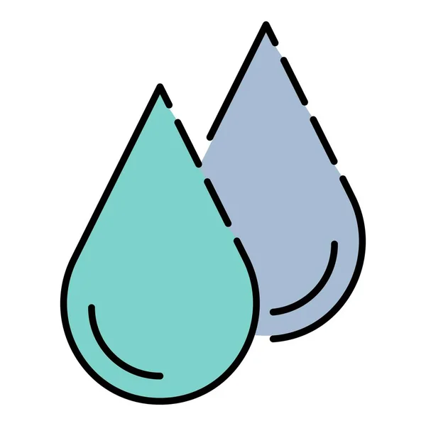 Wassertropfen Symbol Farbe Umrissvektor — Stockvektor