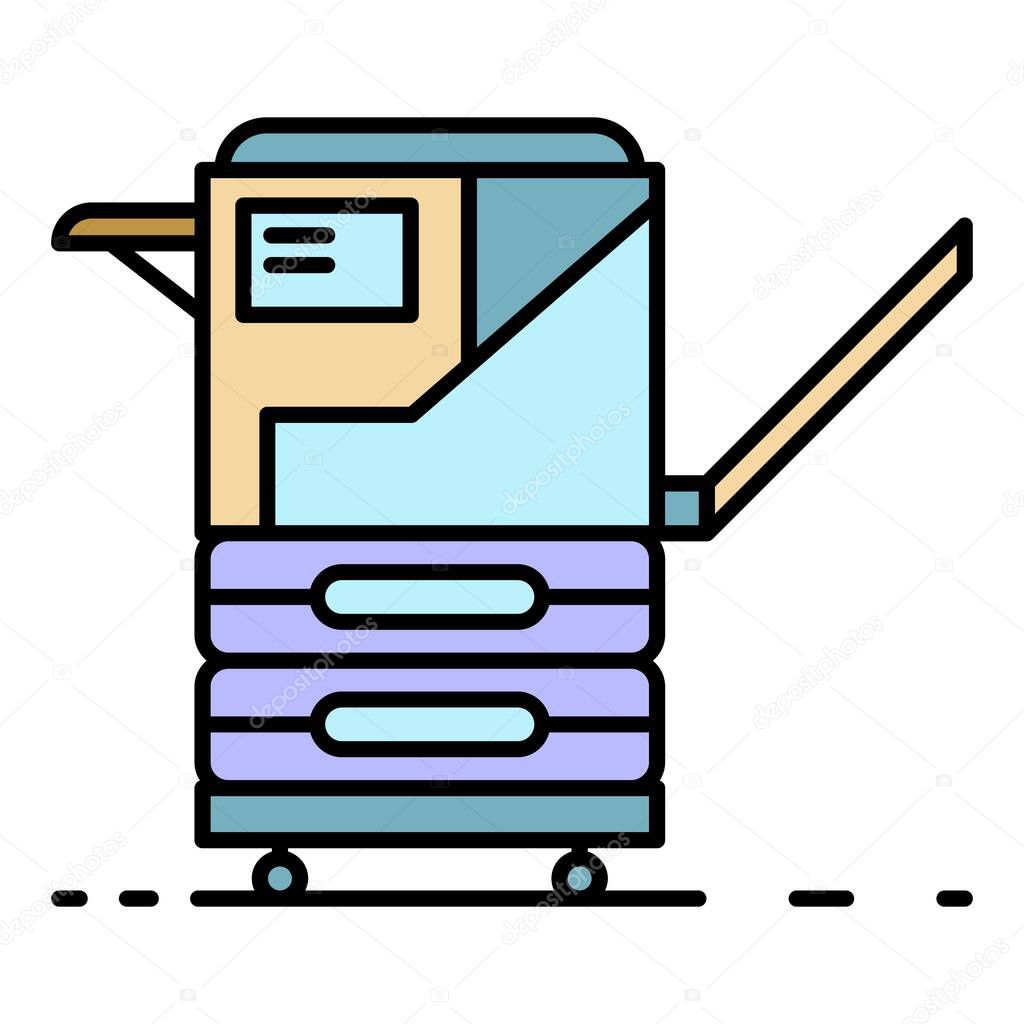 Office xerox icon. Outline office xerox vector icon color flat isolated on white