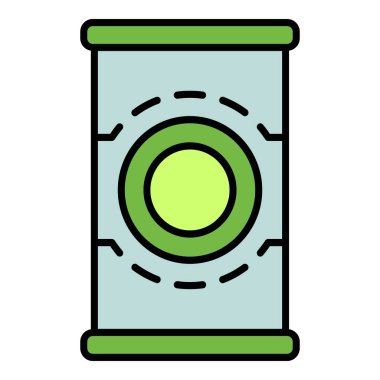 Domates teneke kutu simgesi renk ana hatları vektörü