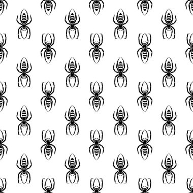 Tırtıl örümcek desenli dikişsiz vektör
