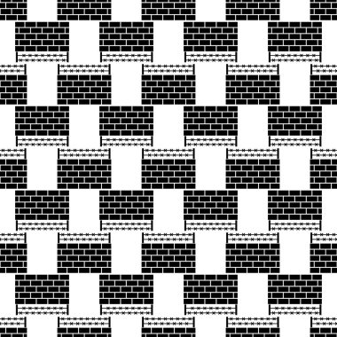 Tuğla duvar kenarlığı deseni dikişsiz vektör