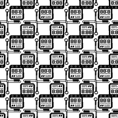 Dijital saat şablonu kusursuz taşıyıcı yürüyüşü