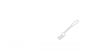 Barbekü çatal simgesi canlandırması