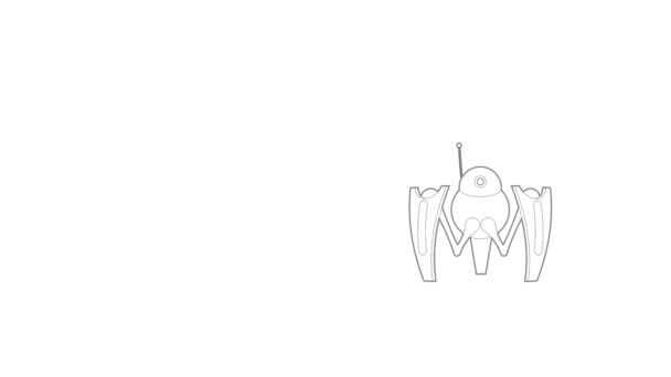 Robot cangrejo icono de animación — Vídeos de Stock
