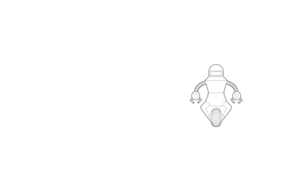 Robot guard icon animation — Stock Video