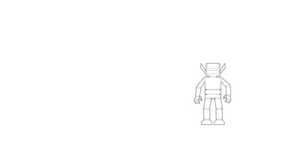 Humanoid robot icon animation — Stock Video