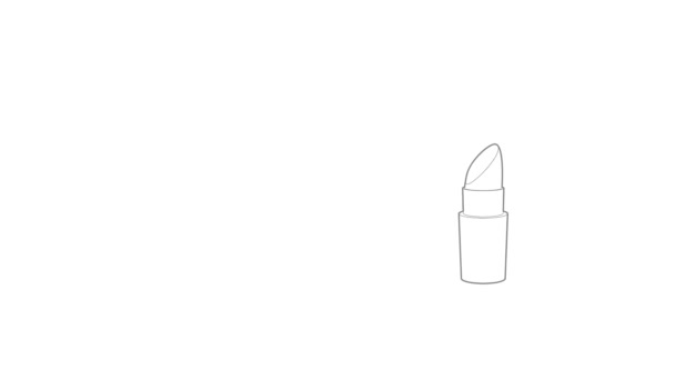 Анимация иконок помады — стоковое видео