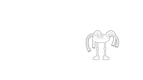 Robot octopus pictogram animatie — Stockvideo