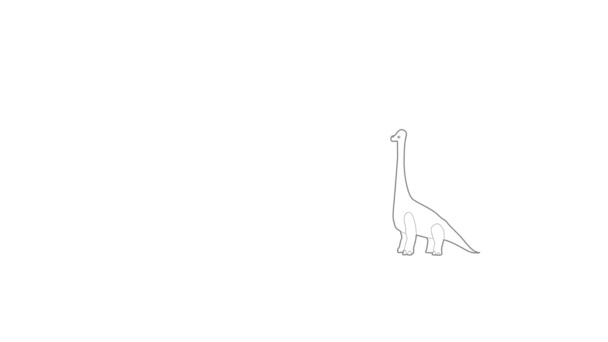 Animation mit Diplodocus-Symbolen — Stockvideo