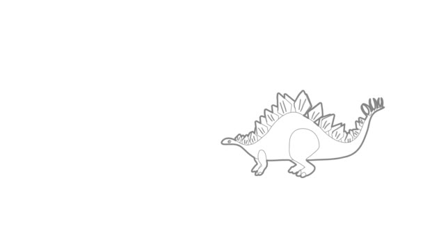 Анимация иконок стегозавра — стоковое видео