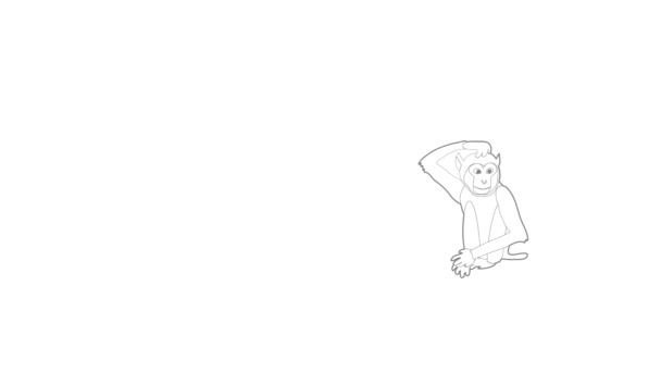 Brooding monkey icon animation — Stock Video