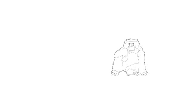 Orangutan pictogram animatie — Stockvideo