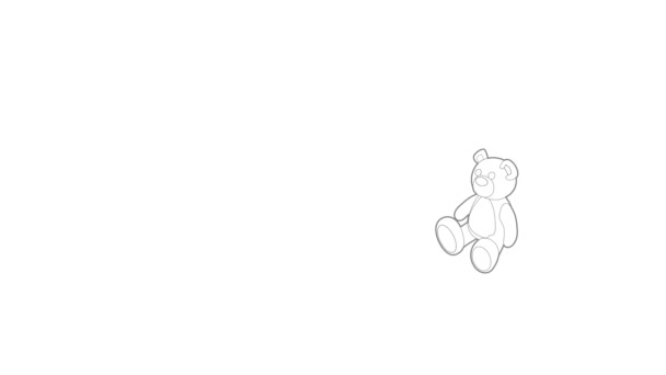 Animación icono oso de peluche — Vídeo de stock