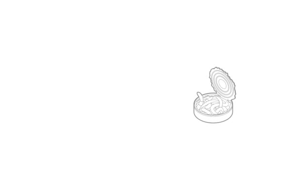 Tin of earthworms icon animation — Stock Video