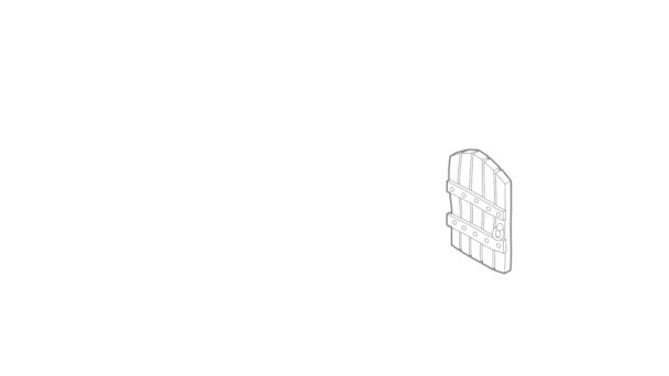 Bågformade trä dörr ikon animation — Stockvideo