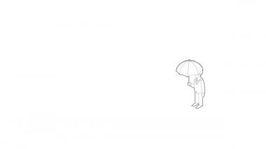 Şemsiye simgesi animasyonuna sahip iş adamı