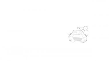 Araba ve anahtar simgesi canlandırması