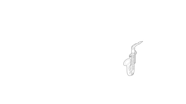 Анимация икон саксофона — стоковое видео