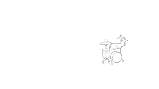Animace ikon bubnu — Stock video