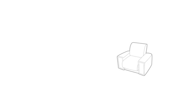 Fauteuil pictogram animatie — Stockvideo