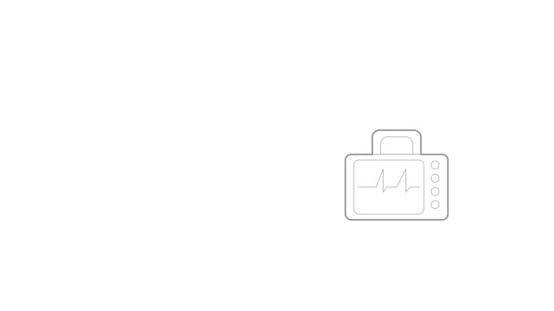 Monitor s animací ikon kardiogramu — Stock video