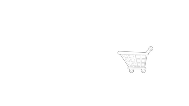 Shopping cart icon animation — Stock Video