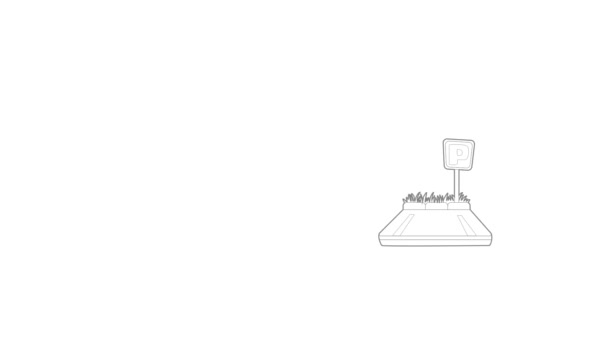 Parque de estacionamento animação ícone zona — Vídeo de Stock