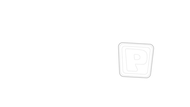Parking drogowy znak ikona animacja — Wideo stockowe