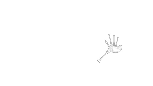 Bagpipe icono de animación — Vídeo de stock