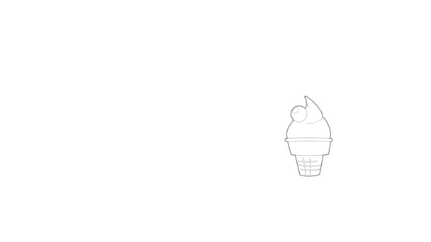 Ice Cream ikon animation — Stockvideo