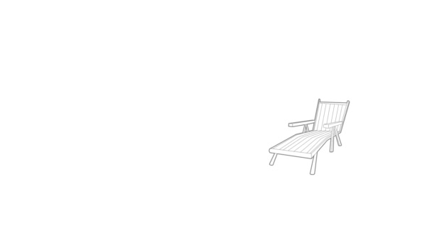 Chaise playa icono del salón de animación — Vídeos de Stock