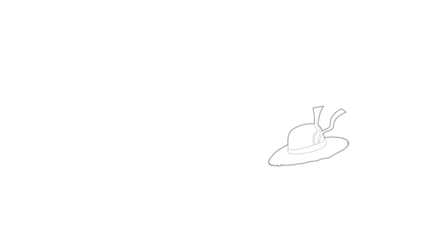 Sombrero de paja icono de animación — Vídeos de Stock
