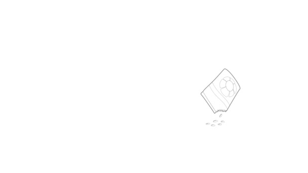 Zak met bloemzaden pictogram animatie — Stockvideo