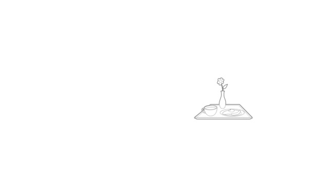 Sarapan di animasi ikon tempat tidur — Stok Video