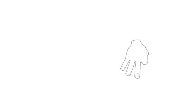 Animação ícone de três dedos — Vídeo de Stock