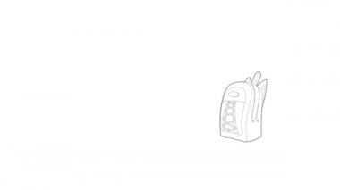 Okul sırt çantası simgesi canlandırması