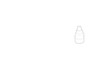 Simge canlandırması için pipetli şişe