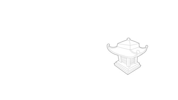 Asian pagoda icon animation — Stock Video