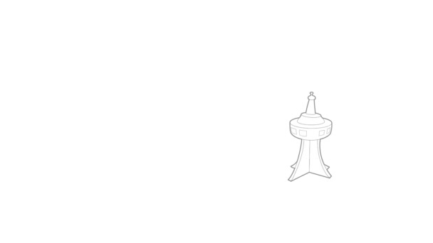 텔레비전 타워 아이콘 애니메이션 — 비디오