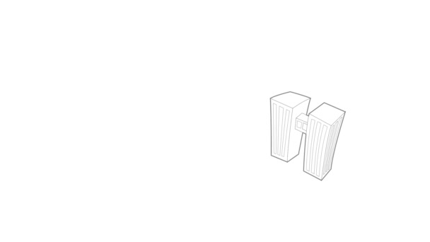 Dubbele gebouw pictogram animatie — Stockvideo