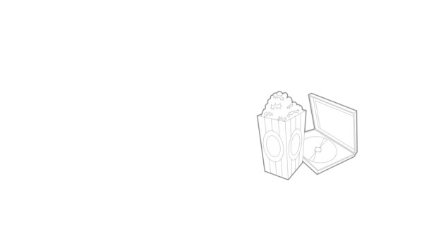Animasi ikon popcorn besar — Stok Video
