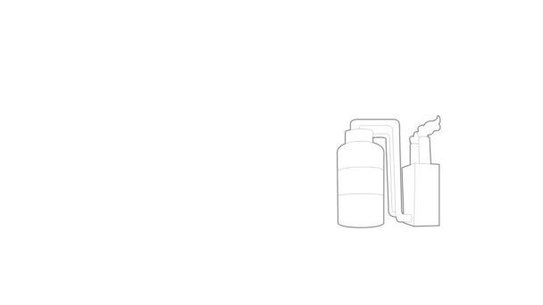 Tanque y tubería icono de animación — Vídeo de stock