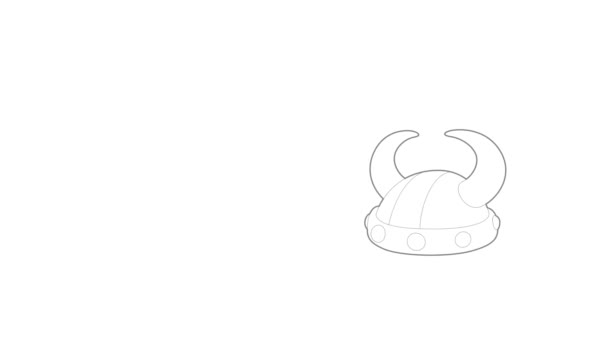 Horned helmet icon animation — Stock Video