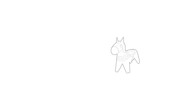 Animacja ikony konia zabawki — Wideo stockowe