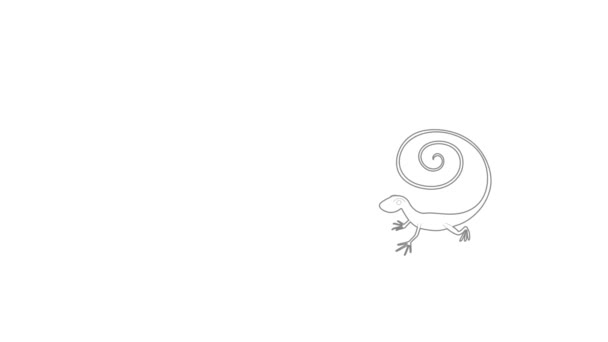 Быстрая анимация иконы ящерицы — стоковое видео