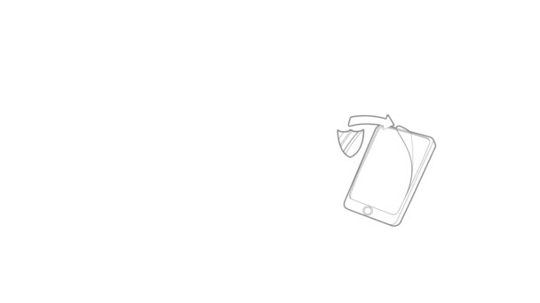 Gadget com animação ícone de proteção de vidro temperado — Vídeo de Stock