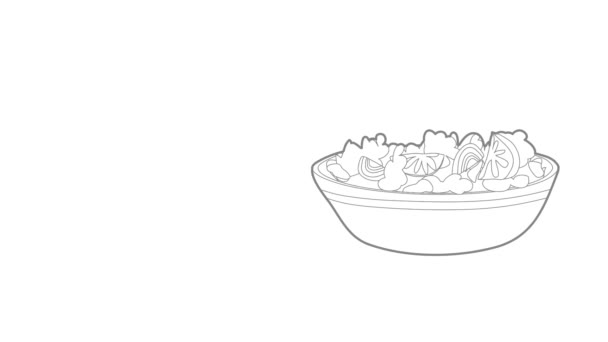 Animacja ikony salatu owocowego — Wideo stockowe