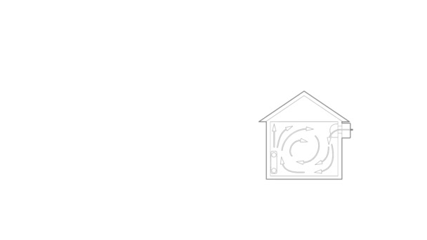 Wentylowana animacja ikony domu — Wideo stockowe